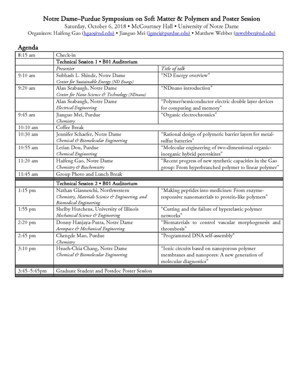 5th annual Notre-Dame Purdue Symposium, program page 3